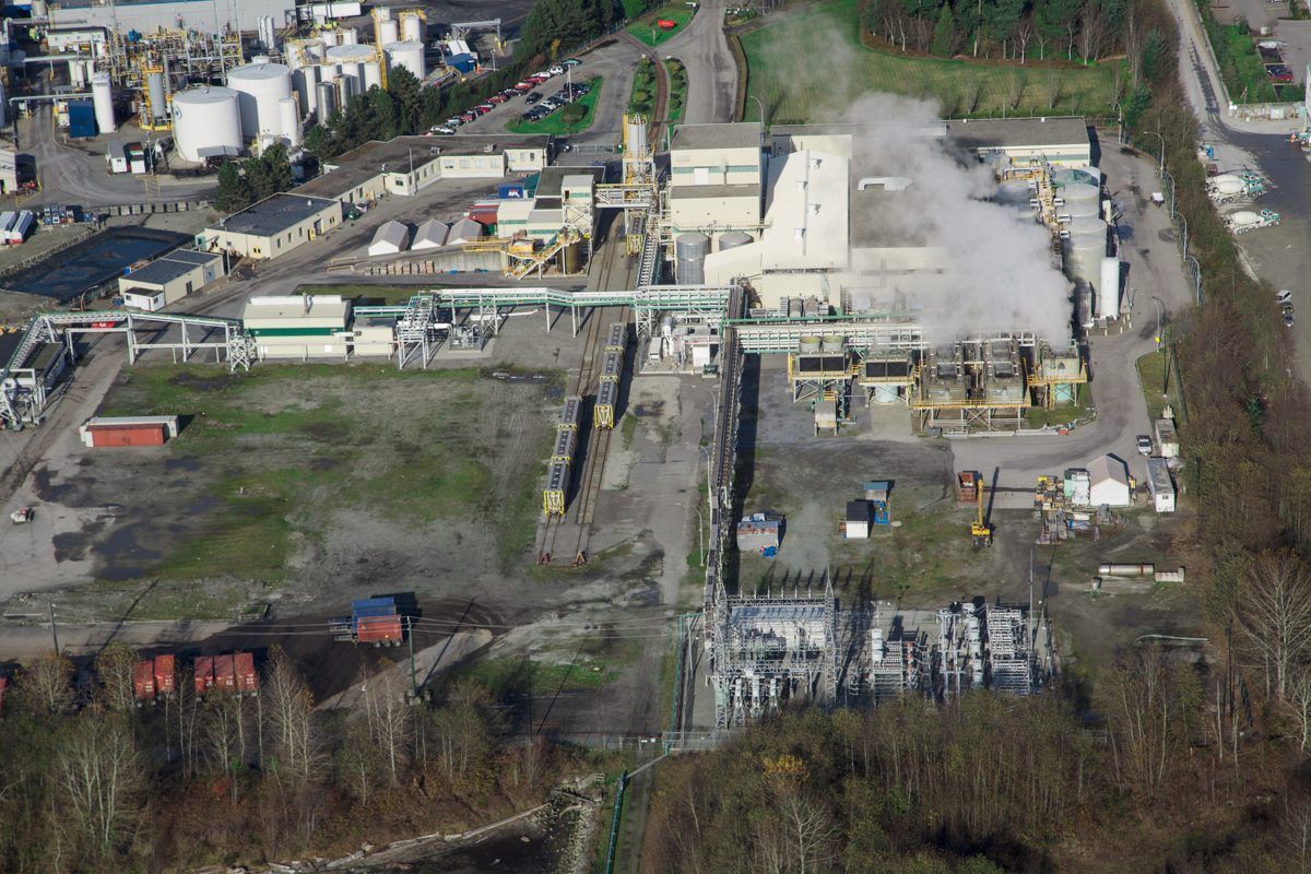 Aerial photo of industrial site at 100 Forester Street