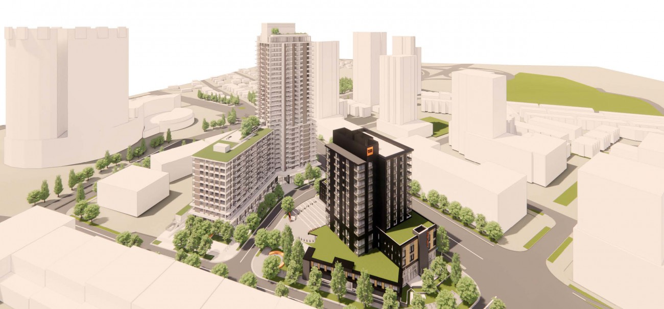 Rendering of the proposed building at 1634 and 1748 Capilano Road