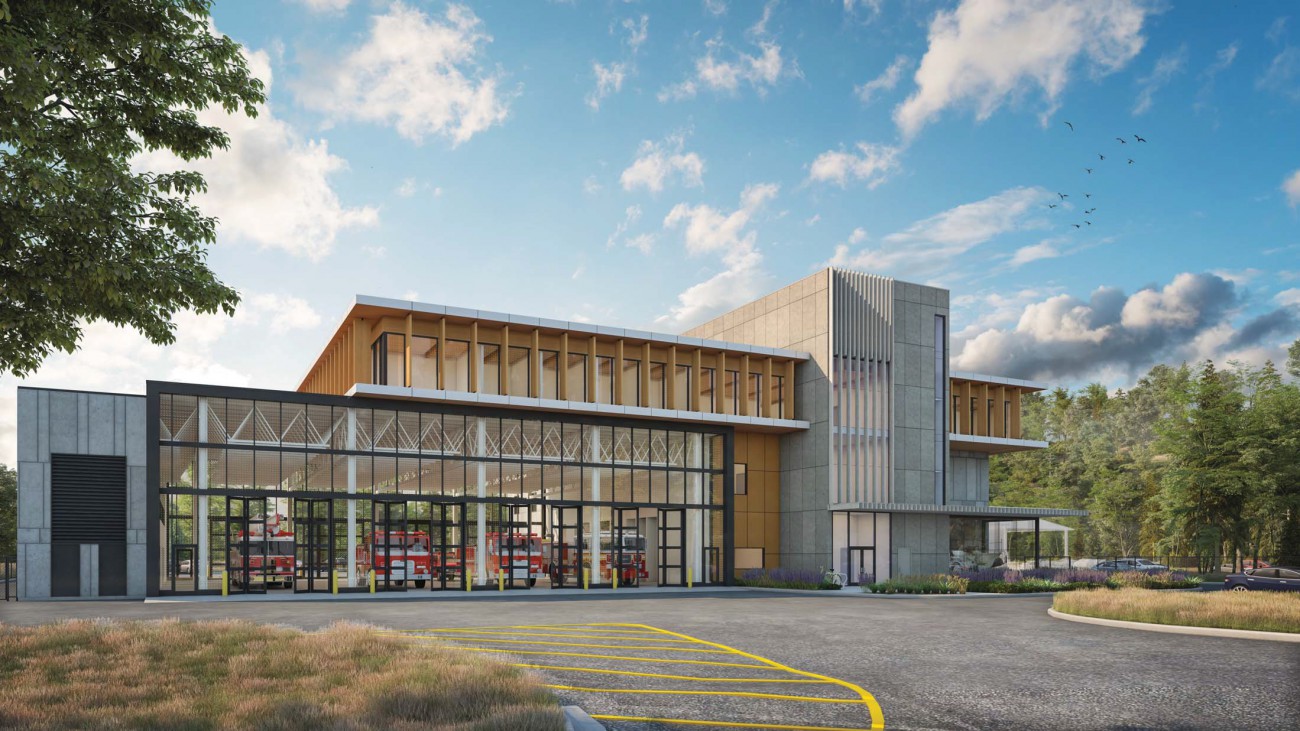 Rendering of the new fire and rescue centre in Maplewood
