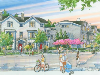 Artist rendering of a new townhouse development at 1103 Ridgewood Drive