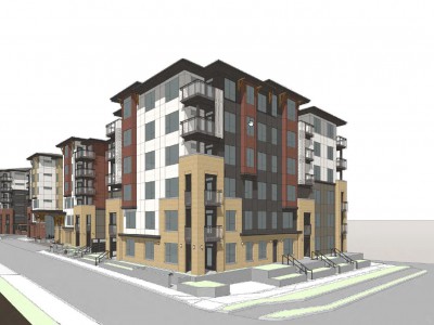 Rendering of proposed redevelopment at 405-485 Marie Place
