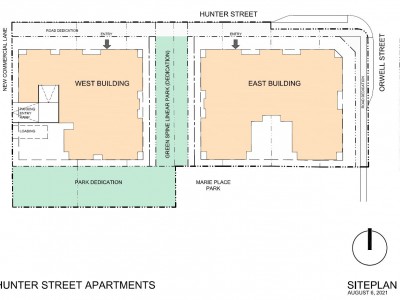 Site plan for proposed development at 1553 Hunter St