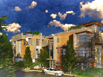 Rendering of proposed townhouse development at 1884 Belle Isle Place