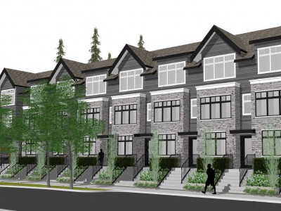 Rendering of proposed townhouse development on Glenaire Drive