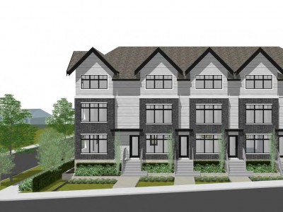 Rendering of proposed townhouse development at Glenaire Dr