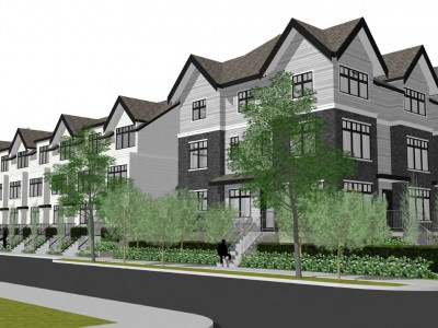 Rendering of proposed townhouse development on Glenaire Drive