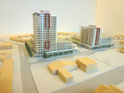 Model of LARCO development looking west from Capilano Rd