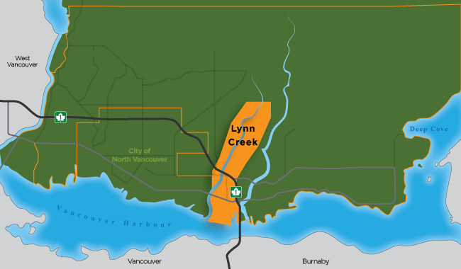 Map illustration of the Lynn Creek neighbourhood