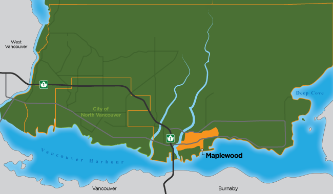 A map illustration of the Maplewood planning area