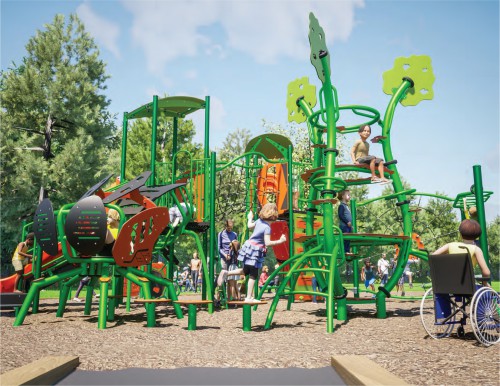 Blueridge Playground showing play structure and features.