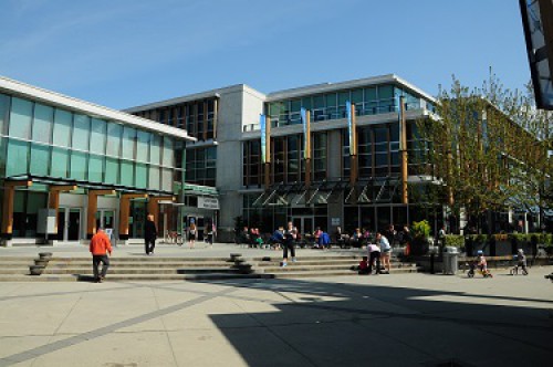 A photo of the public square in front of Lynn Valley Library